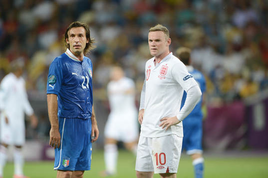 Andrea Pirlo, Italien och Wayne Rooney, England