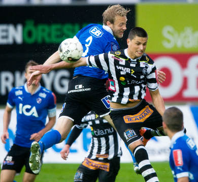 2-målsskytten Luka Mijaljevic, Landskrona, mot Johnny