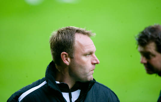 Torbjörn Arvidsson och Jens Gustafsson, tränare, Halmstad