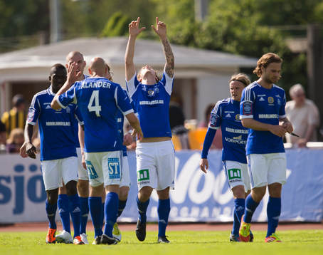 Fredrik Holster, GIF Sundsvall, gör 0-2, jubel