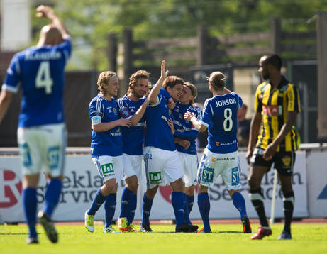 Fredrik Holster, GIF Sundsvall, gör 0-2, jubel