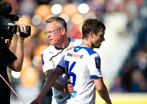 Tack målskytt, Jan Andersson, tränare, Norrköping tackar