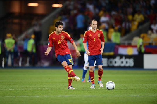 Cesc Fabregas och Andres Iniesta, Spanien