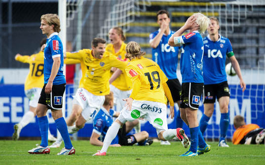 Halmstad, depp när Stefan Rodevåg, Falkenberg, gör 1-1