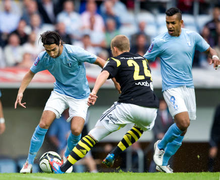2-målsskyttarna Jimmy Durmaz och Wilton Figueiredo, Malmö
