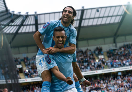 1-0, Wilton Figueiredo, Malmö, jubel med Jimmy Durmaz
