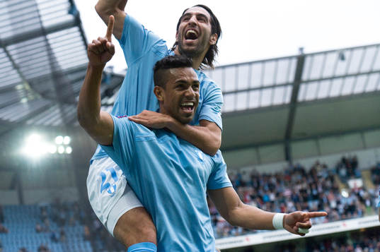 1-0, Wilton Figueiredo, Malmö, jubel med Jimmy Durmaz