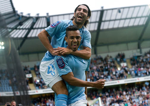 1-0, Wilton Figueiredo, Malmö, jubel med Jimmy Durmaz