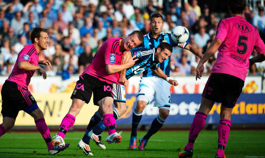 James Keene, Djurgården, nickar in 1-1
