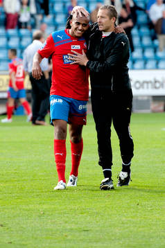 Walid Atta, Helsingborg, jubel, Daniel Andersson, målvakt,