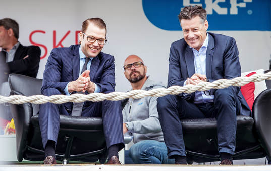 Prins Daniel med Stefan Lundin, sportdirektör SEF