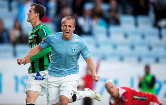 Daniel Larsson, Malmö FF jubel, 1-0
