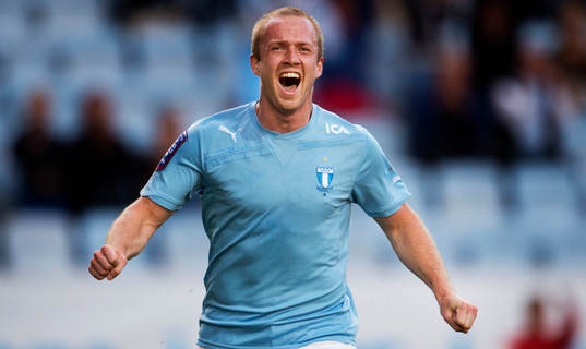Daniel Larsson, Malmö FF jubel, 1-0