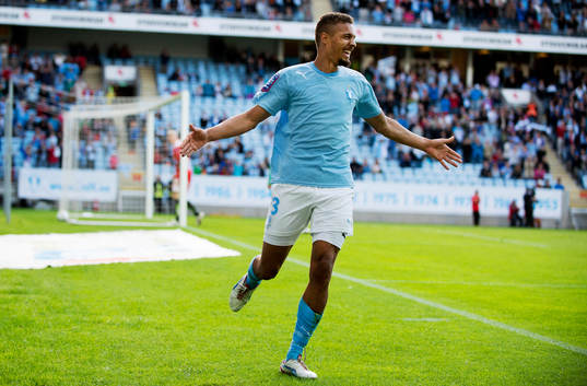 Mathias Ranégie, Malmö FF, jubel vid 2-0