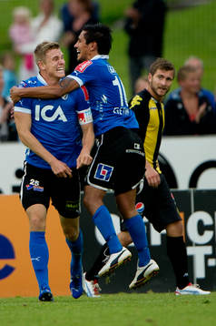 Richard Magyar, 1-0, Antonio Rojas, Halmstad, jubel