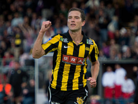 Martin Ericsson, Häcken, gör 1-1, jubel