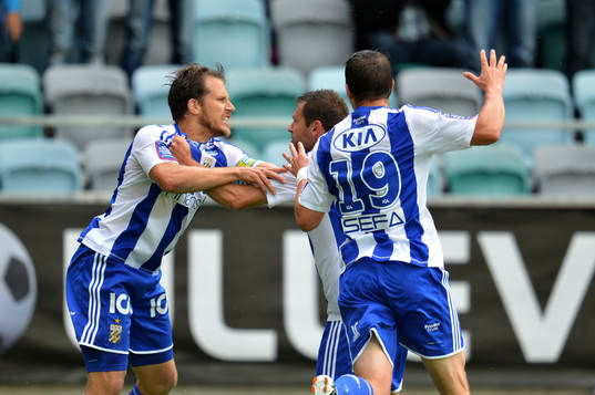 Tobias Hysén, Göteborg, gör 1-0, jubel