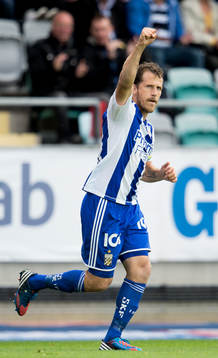 Tobias Hysén, IFK Göteborg, gör 1-0, jubel