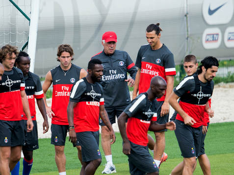 Zlatan Ibrahimovic på PSGs träning dagen innan