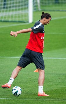 Zlatan Ibrahimovic på PSGs träning dagen innan