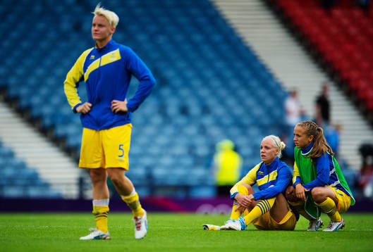 Nilla Fischer, Caroline Seger och Malin Levenstad, Sverige,