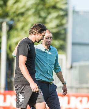 Rami Shaaban och Gregg Berhalter, tränare Hammarby