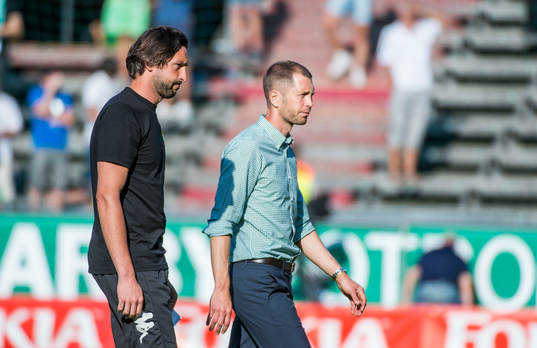 Rami Shaaban och Gregg Berhalter, tränare Hammarby
