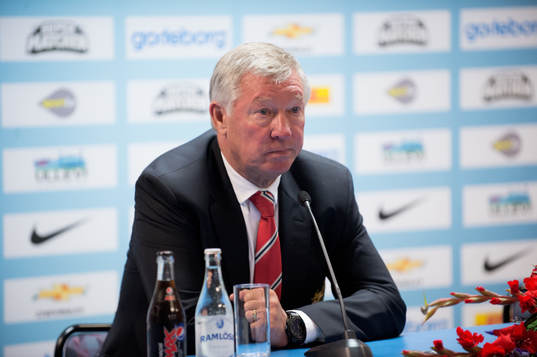Sir Alex Ferguson, tränare Manchester United, fick frågor