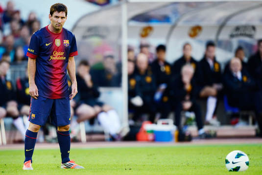 Lionel Messi, Barcelona, gör sig reda att lägga en