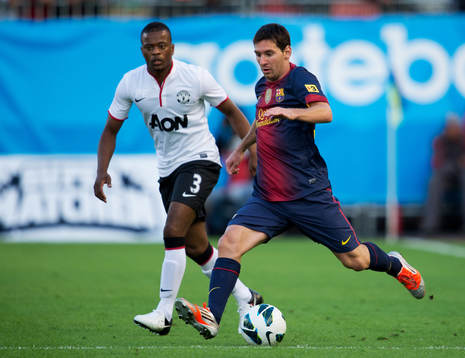 Lionel Messi, Barcelona, Patrice Evra, Manchester United