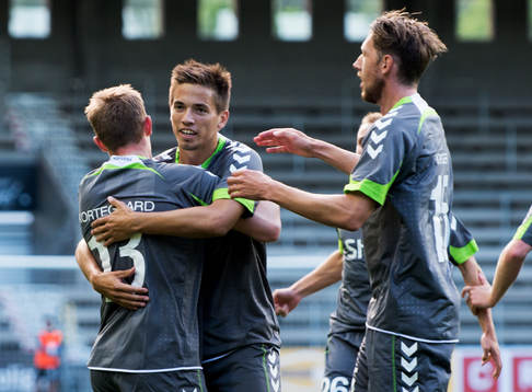 Thomas Kortegaard, Horsens, gör 1-2, jubel