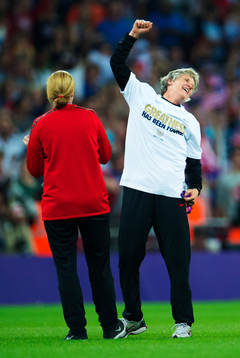 Pia Sundhage, tränare, USA, jublar. Jubel