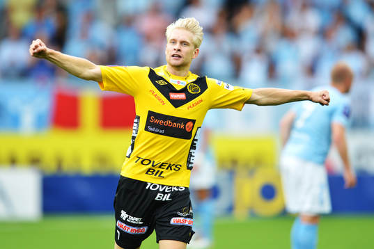 Johan Larsson gör 1-0 för Elfsborg, glädje, jubel