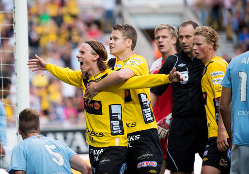 Niklas Hult, Elfsborg, gör 3-1, jubel