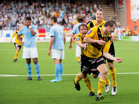 Daniel Mobaeck, Elfsborg, gör 4-1, jubel Marcus Rohdén,