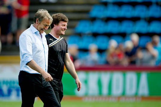 Åge Hareide, tränare , Helsingborg och Stefan Schwarz,