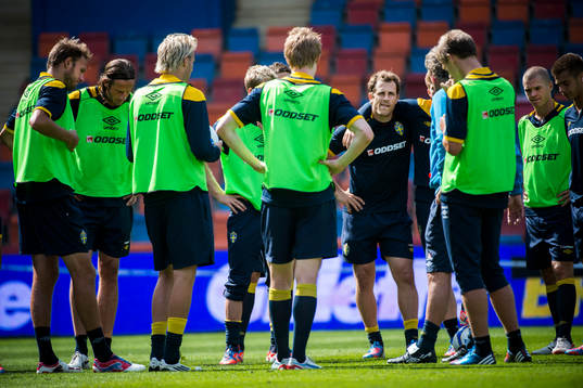 Sverige träning på Råsunda. Tobias Hysén, inkallad till