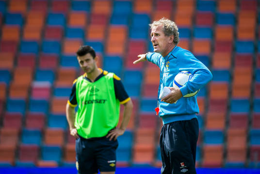 Sverige träning på Råsunda. Erik Hamrén, förbundskapten