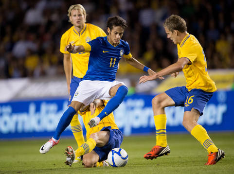 Neymar, Brasilien. Ola Toivonen, Pontus Wernbloom, Sverige