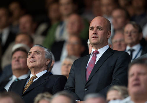Michel Temer, vicepresident Brasilien, Fredrik Reinfeldt,