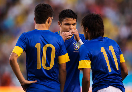 Oscar, Thiago Silva och Neymar, Brasilien