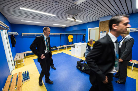 Dokumentation av sista landskampen på Råsunda