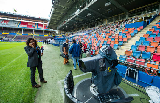 Dokumentation av sista landskampen på Råsunda