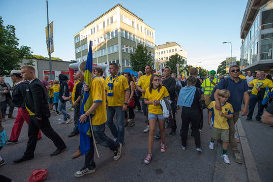 Fotboll, jubileumsmatch, Sverige - Brasilien
