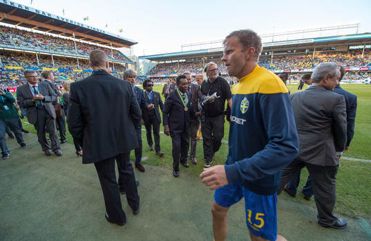 Fotboll, jubileumsmatch, Sverige - Brasilien
