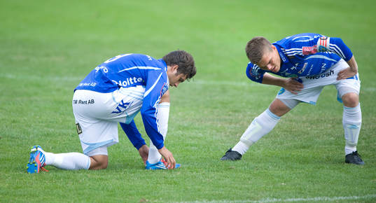 Uppvärmning., streching, skoknytning