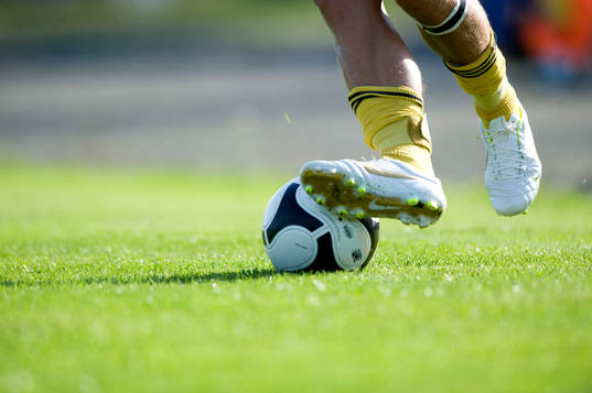 Fot, boll, fötter, gräs, dribbling, smekning, teknik,