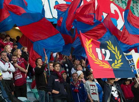 Örgrytes hejjarklack, flaggor, tifo