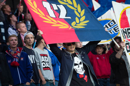 Örgrytes hejjarklack, flaggor, tifo