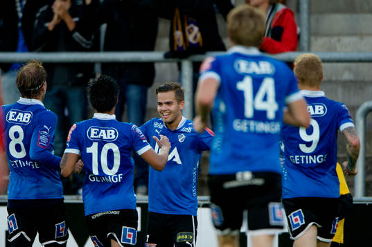 Kristinn Steindórsson, Halmstad, jubel, 1-0